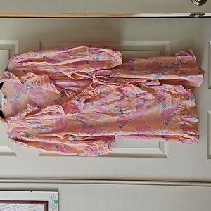 Asos Topshop,NWOT, Washed Neon Floral Mini Wrap Dress,Size US 12